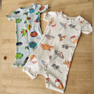 2T Shorties 1 Piece Beach Pajamas